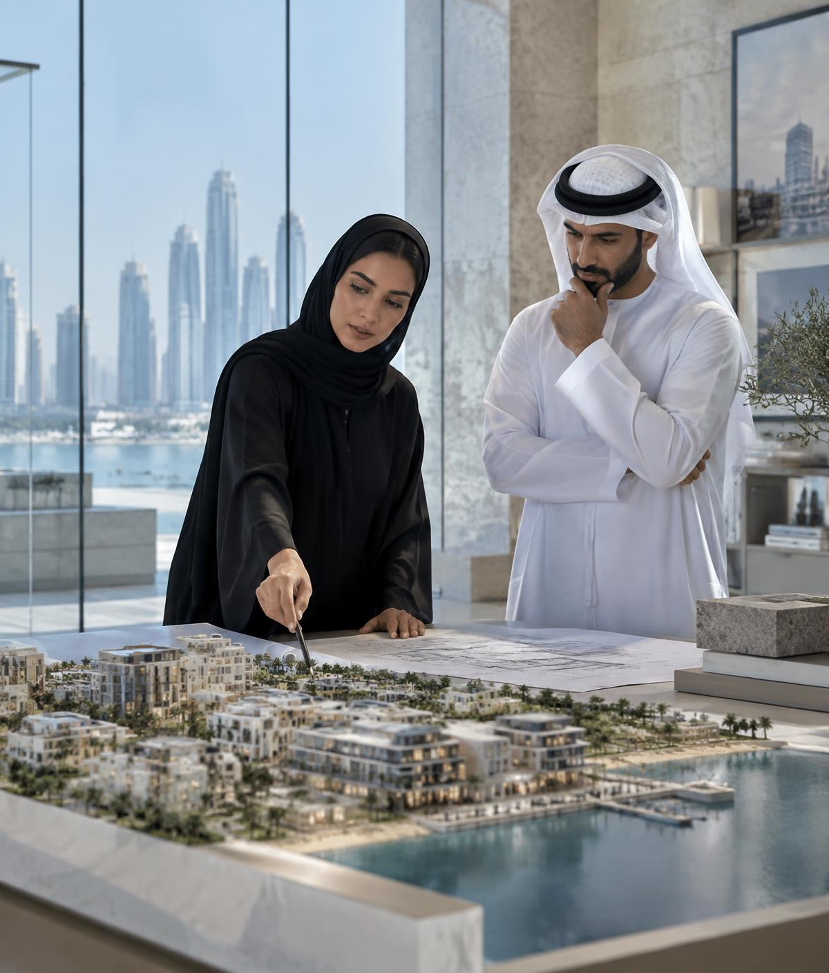 Abraj development team reviewing a masterplan